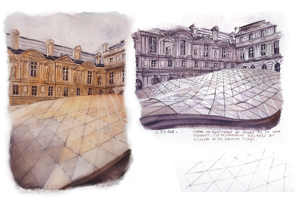 "le tapis volant du Louvre" dans la Cour Visconti