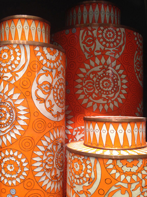 Cloisonné "ORANGE MARQUETRY"